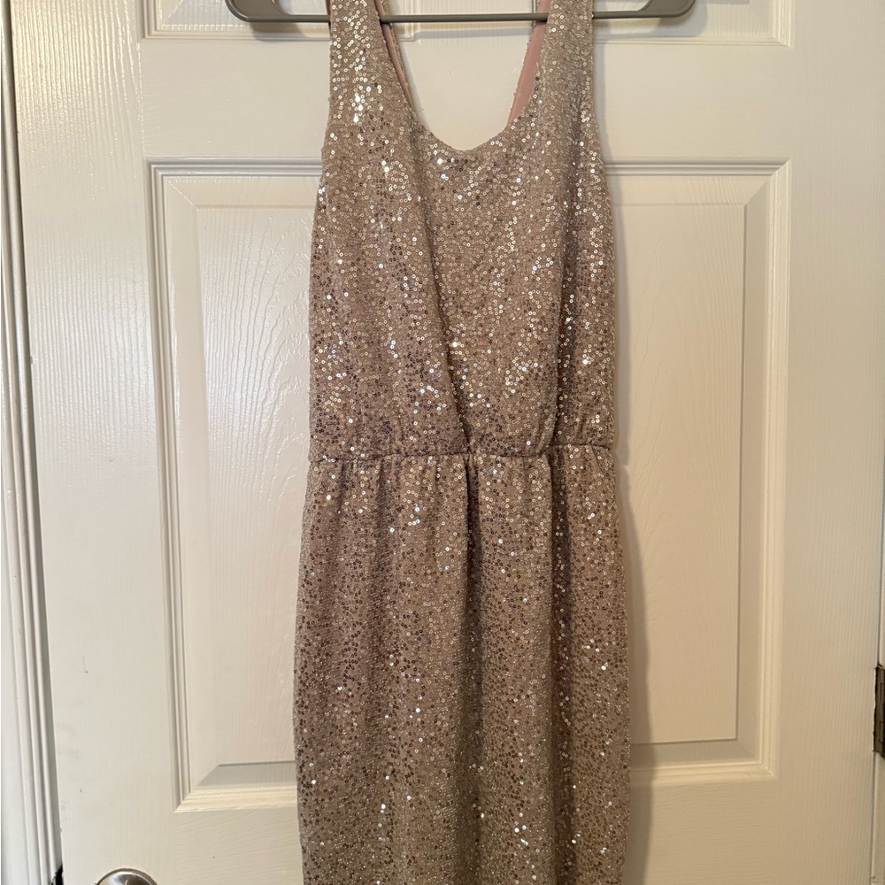 Express Cream Sequin Mini Dress